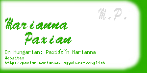 marianna paxian business card